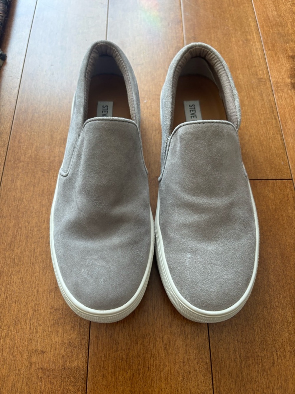 Steve Madden Grey Suede Slip-On Loafers